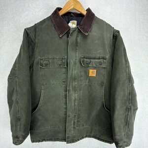 Carhartt Arctic Jacket Nylon‎ Quilt Lined Mens Large Tall C26 MOS Moss Green